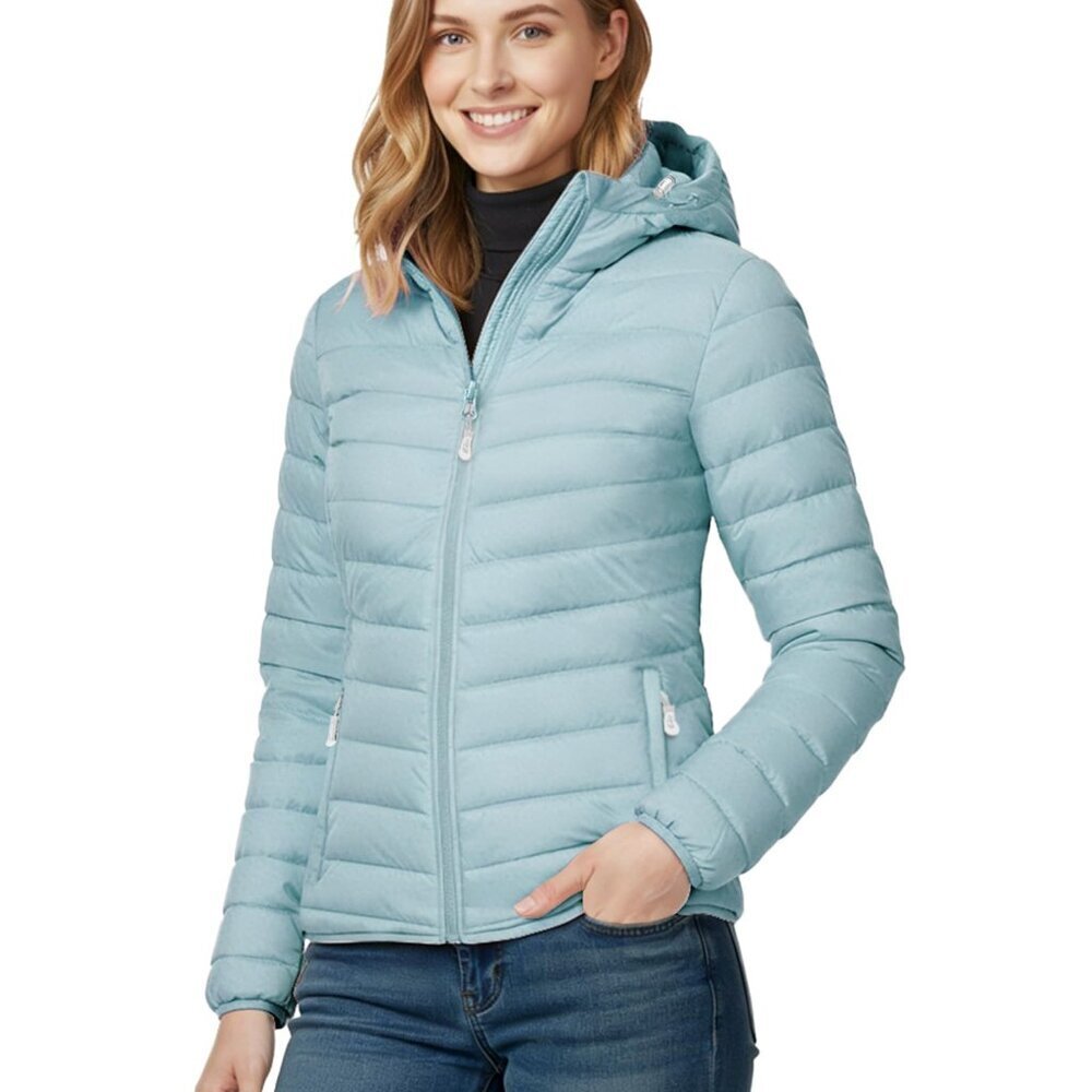 Packable Puffer Jacket Lightweight Quilted Hooded Winter Coat Chic Minimal